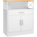 Shintenchi Kitchen Buffet Cabinet with Adjustable Shelf, Modern Kitchen Storage Cabinet,Farmhouse Coffee Bar Cabinet（White） - My Kitchen Products