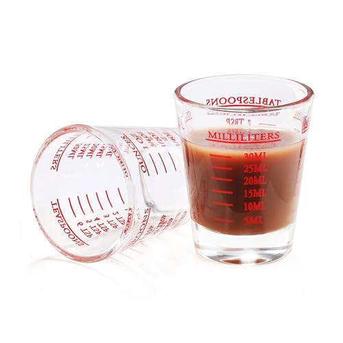Shot Glass Measuring Cup, 2PCS Measuring Shot