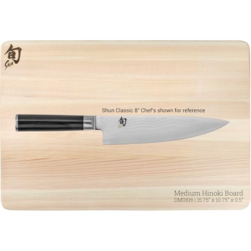 Shun Cutlery Medium Hinoki Cutting Board, 15.75" x 10.75" Wooden Japanese Chopping Board for Kitchen, Medium-Soft Wood Preserves Knife Edges, Forest Stewardship Council Certified - My Kitchen Products