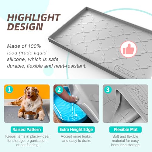 SIKADEER Under Sink Mat Waterproof 34" x 22", Silicone Mat Kitchen Drawer Shelf and Cabinet Liner, Sink Protector for Kitchen Organizers and Storage, Boot Tray Pet Food Mats - My Kitchen Products