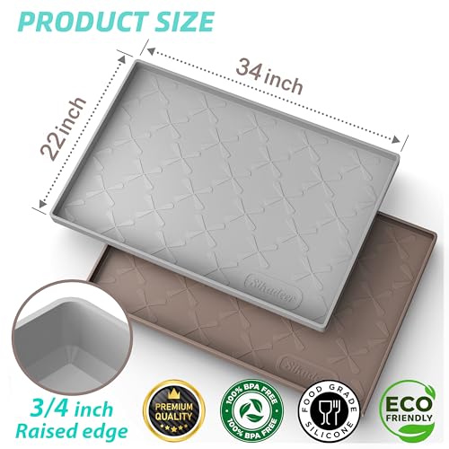 SIKADEER Under Sink Mat Waterproof 34" x 22", Silicone Mat Kitchen Drawer Shelf and Cabinet Liner, Sink Protector for Kitchen Organizers and Storage, Boot Tray Pet Food Mats - My Kitchen Products