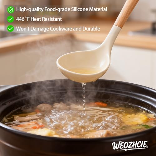 Silicone Cooking Utensil Set,12 PCS Cooking Cookware Kitchen Utensils Set for Cooking, Nonstick 446°F Heat-Resistant Cookware Kitchen Tools of Spoon,Brush,Whisk,Spatula,Turner Tongs (Khaki) - My Kitchen Products