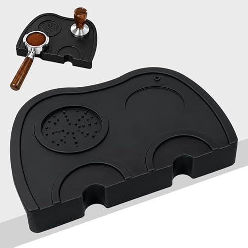 Silicone Espresso Coffee Tamping Mat, Food Grade Coffee Tamper Pad with Drip Hole, Non-Slip Barista Tool for Portafilter