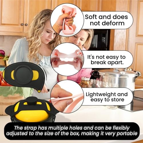 Silicone Lid Lock Strap for Crockpot Slow Cooker (6/7/8 Quart) - Universal Crockpot Lid Holder & Rubber Strap Alternative | Heat-Resistant, No-Spill Design Transport Accessories (Black) - My Kitchen Products