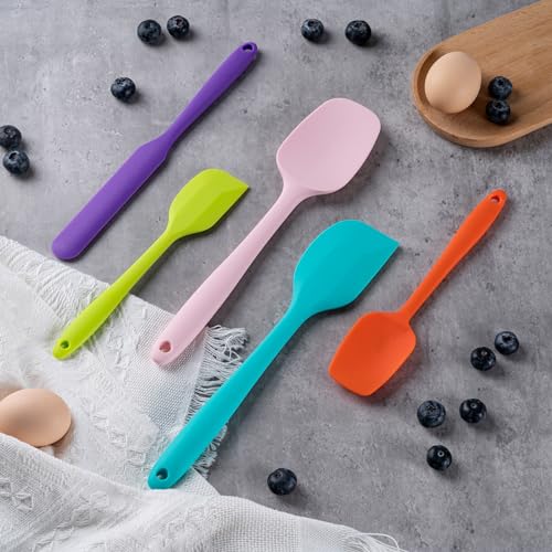 Silicone Spatula Set, 5 Piece Food Grade Rubber Spatulas for Baking, Cooking, and Mixing High Heat Resistant Non Stick Dishwasher Safe BPA-Free (Multicolor) - My Kitchen Products
