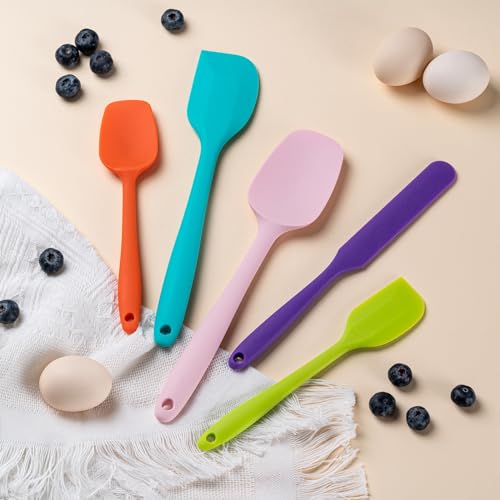 Silicone Spatula Set, 5 Piece Food Grade Rubber Spatulas for Baking, Cooking, and Mixing High Heat Resistant Non Stick Dishwasher Safe BPA-Free (Multicolor) - My Kitchen Products