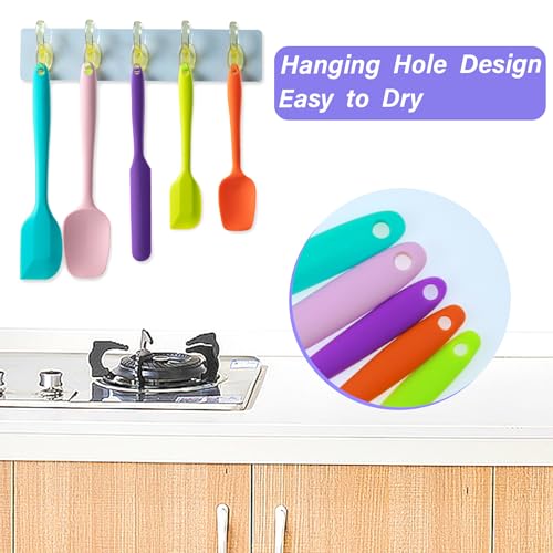 Silicone Spatula Set, 5 Piece Food Grade Rubber Spatulas for Baking, Cooking, and Mixing High Heat Resistant Non Stick Dishwasher Safe BPA-Free (Multicolor) - My Kitchen Products