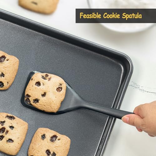 Silicone Spatula Set, 600°F Heat Resistant Silicone Spatula Turner Flipper for Cooking, Non Stick and Non Scratch Kitchen Utensils for Eggs & Pancakes, 4 Pack, Black - My Kitchen Products