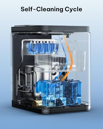 Silonn Ice Maker Countertop, 8 Ice Cubes in 6 Mins, 26.5 lbs/24H, 2 Bullet Ice Sizes, Self-Cleaning Bullet Ice Maker, Portable Ice Machine for Kitchen, Party, Office, and RV Camping - My Kitchen Products