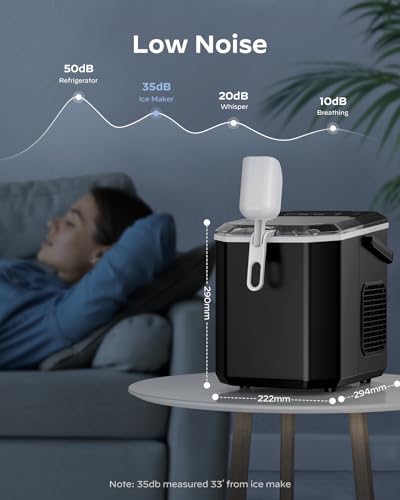Silonn Ice Maker Countertop, Portable Ice Machine with Carry Handle, Self-Cleaning Ice Makers with Basket and Scoop, 9 Cubes in 6 Mins, 26 lbs per Day, Ideal for Home, Kitchen, Camping, RV - My Kitchen Products