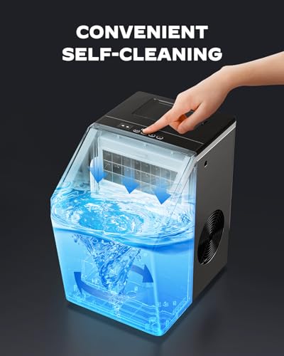 Silonn Ice Makers Countertop, 44lbs Per Day, 2 Ways to Add Water, Auto Self-Cleaning, Stainless Steel Ice Machine for Home Office Bar Party - My Kitchen Products