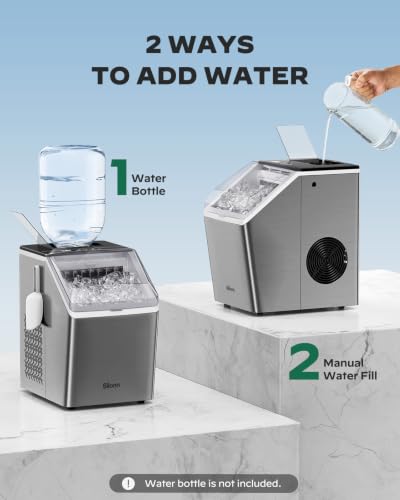 Silonn Ice Makers Countertop, 44lbs Per Day, 2 Ways to Add Water, Auto Self-Cleaning, Stainless Steel Ice Machine for Home Office Bar Party - My Kitchen Products
