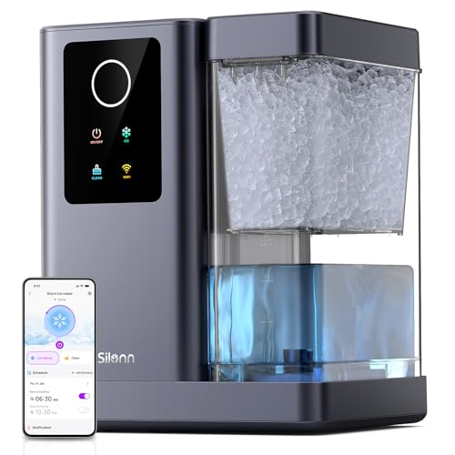 Silonn Nugget Ice Maker Countertop with APP & Voice Control, Self Cleaning Ice Machine with 3L Large Water Tank, 40 lbs/24H Soft Chewable Ice, Portable Pebble Ice Maker for Home, Kitchen and Party - My Kitchen Products