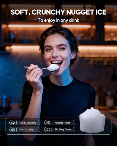Silonn Nugget Ice Maker Countertop with APP & Voice Control, Self Cleaning Ice Machine with 3L Large Water Tank, 40 lbs/24H Soft Chewable Ice, Portable Pebble Ice Maker for Home, Kitchen and Party - My Kitchen Products