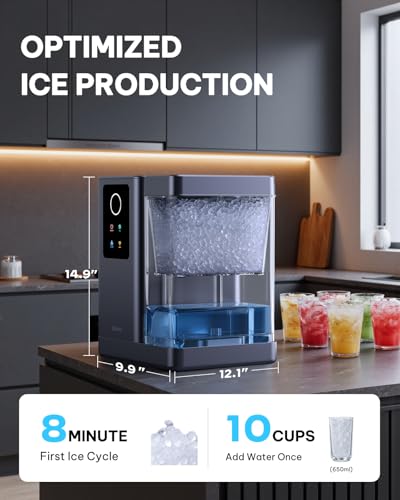 Silonn Nugget Ice Maker Countertop with APP & Voice Control, Self Cleaning Ice Machine with 3L Large Water Tank, 40 lbs/24H Soft Chewable Ice, Portable Pebble Ice Maker for Home, Kitchen and Party - My Kitchen Products