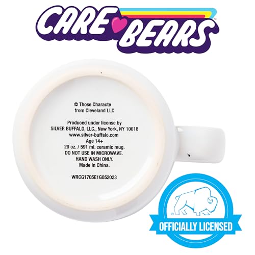 Silver Buffalo Care Bears Featuring Good Luck, Tenderheart, Bedtime, and Cheer Bear Rainbow Heart Ceramic Camper Mug, 20 Ounces - My Kitchen Products