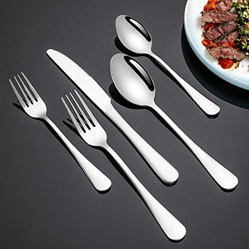 Silverware Set, Briout Flatware Set Service for 4 Stainless Steel Cutlery Set 20 Piece Include Upgraded Knife Spoon Fork Mirror Polished, Dishwasher Safe - My Kitchen Products