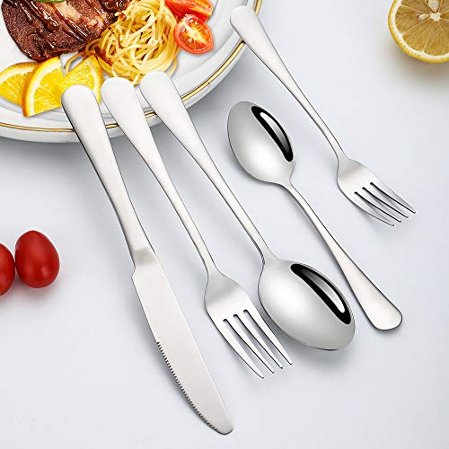 Silverware Set, Briout Flatware Set Service for 4 Stainless Steel Cutlery Set 20 Piece Include Upgraded Knife Spoon Fork Mirror Polished, Dishwasher Safe - My Kitchen Products
