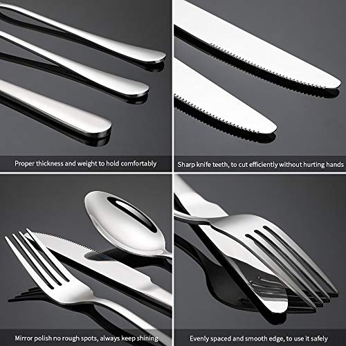 Silverware Set, Briout Flatware Set Service for 4 Stainless Steel Cutlery Set 20 Piece Include Upgraded Knife Spoon Fork Mirror Polished, Dishwasher Safe - My Kitchen Products