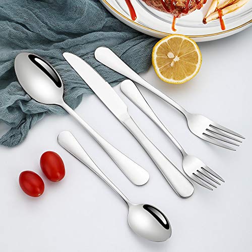 Silverware Set, Briout Flatware Set Service for 4 Stainless Steel Cutlery Set 20 Piece Include Upgraded Knife Spoon Fork Mirror Polished, Dishwasher Safe - My Kitchen Products