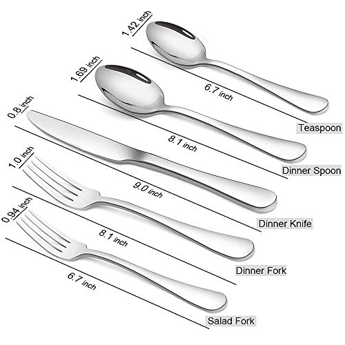 Silverware Set, Briout Flatware Set Service for 4 Stainless Steel Cutlery Set 20 Piece Include Upgraded Knife Spoon Fork Mirror Polished, Dishwasher Safe - My Kitchen Products