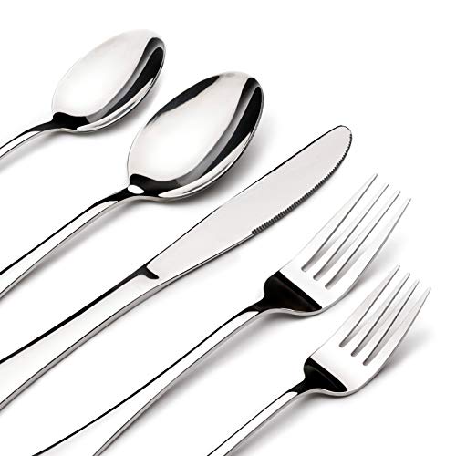 Silverware Set for 8, 40 Piece Heavy Duty Stainless Steel Flatware Utensils Cutlery Set Including Steak Knife Fork and Spoon, Dishwasher Safe, Gift Package for Wedding Housewarming - My Kitchen Products
