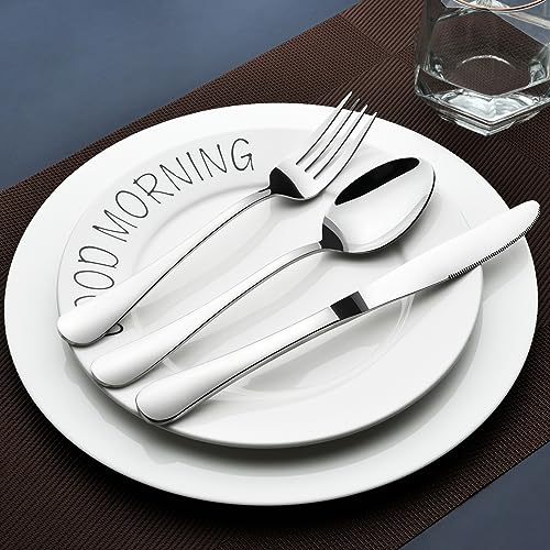 Silverware Set for 8, 40 Piece Heavy Duty Stainless Steel Flatware Utensils Cutlery Set Including Steak Knife Fork and Spoon, Dishwasher Safe, Gift Package for Wedding Housewarming - My Kitchen Products