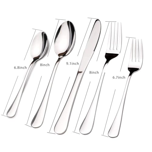 Silverware Set for 8, 45 Piece Stainless Steel Flatware Cutlery Fork and Spoon Set with Serving Utensils Set, Dishwasher Safe, Gift Package for Wedding Housewarming - My Kitchen Products
