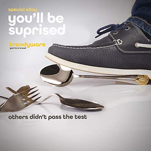 Silverware Set Limited Edition – 24 Piece Dinnerware Set – Flatware Set for 6 – Silver Tableware Set w/Gold Accents – Great for Family Gatherings & Daily Use – Spoons, Knives, Teaspoons, Forks - My Kitchen Products