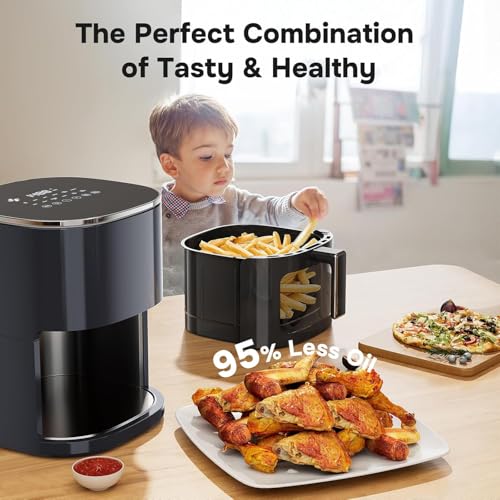Simple Deluxe 12-in-1 Air Fryer 6.34 Qt, Digital Preset Airfryer with Visible Window, Nonstick and Dishwasher-Safe Basket, Air Fry, Roast, Bake, Dehydrate, Fries, 1700W, Gary - My Kitchen Products