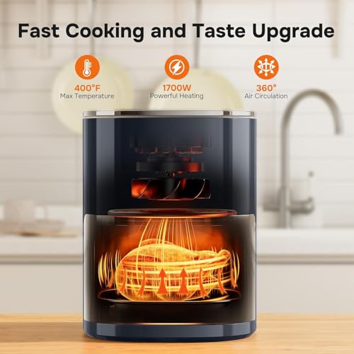 Simple Deluxe 12-in-1 Air Fryer 6.34 Qt, Digital Preset Airfryer with Visible Window, Nonstick and Dishwasher-Safe Basket, Air Fry, Roast, Bake, Dehydrate, Fries, 1700W, Gary - My Kitchen Products