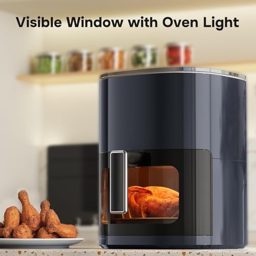 Simple Deluxe 12-in-1 Air Fryer 6.34 Qt, Digital Preset Airfryer with Visible Window, Nonstick and Dishwasher-Safe Basket, Air Fry, Roast, Bake, Dehydrate, Fries, 1700W, Gary - My Kitchen Products