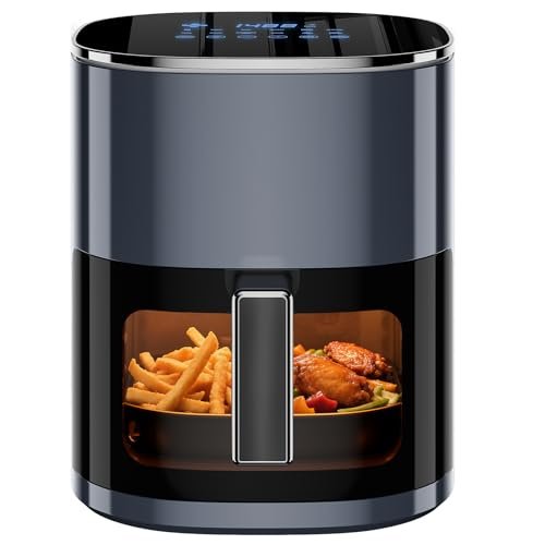 Simple Deluxe 12-in-1 Air Fryer 6.34 Qt, Digital Preset Airfryer with Visible Window, Nonstick and Dishwasher-Safe Basket, Air Fry, Roast, Bake, Dehydrate, Fries, 1700W, Gary - My Kitchen Products