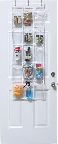 Simple Houseware 2-Pack Clear Over the Door Hanging Pantry Organizer (52" x 18") with 15 Pockets Each, Cabinet Hanging Storage for Kitchen - My Kitchen Products
