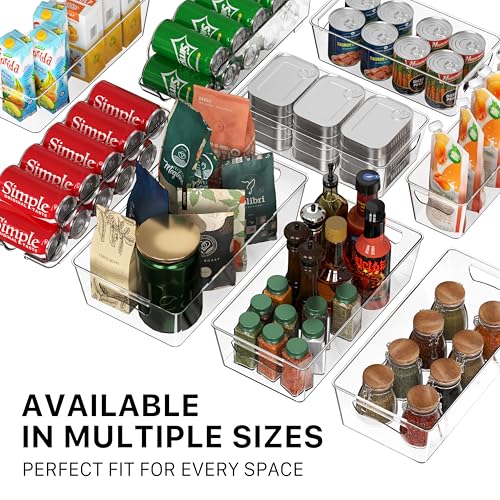 Simple Houseware 4 Pcs Kitchen Clear Bin Storage Organizer, 15" x 8" x 3.75" - My Kitchen Products