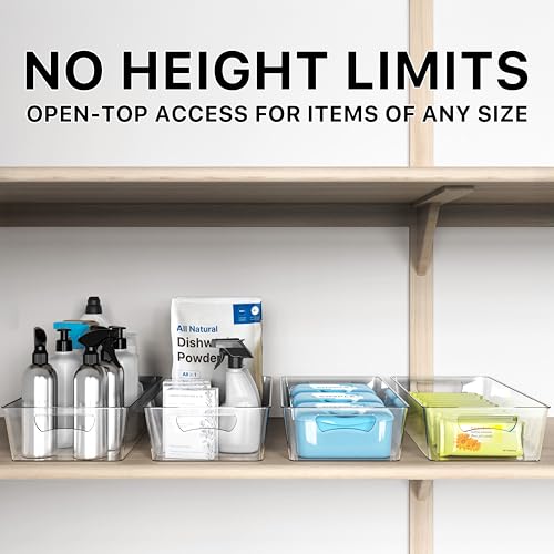 Simple Houseware 4 Pcs Kitchen Clear Bin Storage Organizer, 15" x 8" x 3.75" - My Kitchen Products