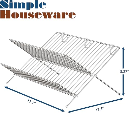 Simple Houseware Collapsible Dish Drying Rack, Chrome - My Kitchen Products