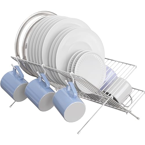 Simple Houseware Collapsible Dish Drying Rack, Chrome - My Kitchen Products