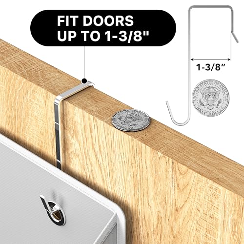 Simple Houseware Large Heavy Duty Over the Door Organizer with 5 Clear Window Pockets, 45 lbs Capacity for Pantry, Closet, Bathroom, Gray - My Kitchen Products