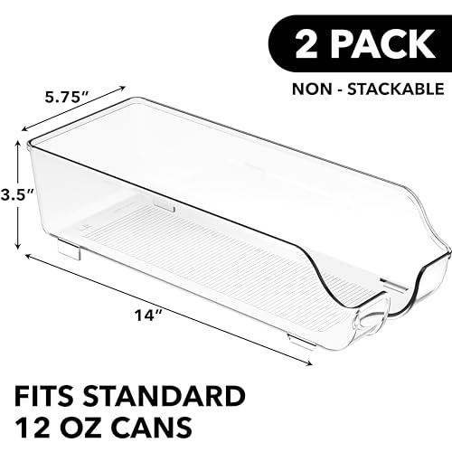 Simple Houseware Soda Can Organizer and Dispenser for Refrigerator / Pantry, Clear, Set of 2 - My Kitchen Products