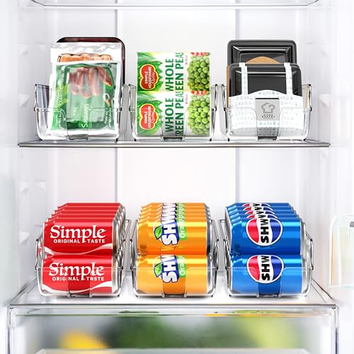 Simple Houseware Soda Can Organizer and Dispenser for Refrigerator / Pantry, Clear, Set of 2 - My Kitchen Products