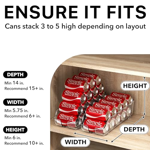 Simple Houseware Soda Can Organizer and Dispenser for Refrigerator / Pantry, Clear, Set of 2 - My Kitchen Products