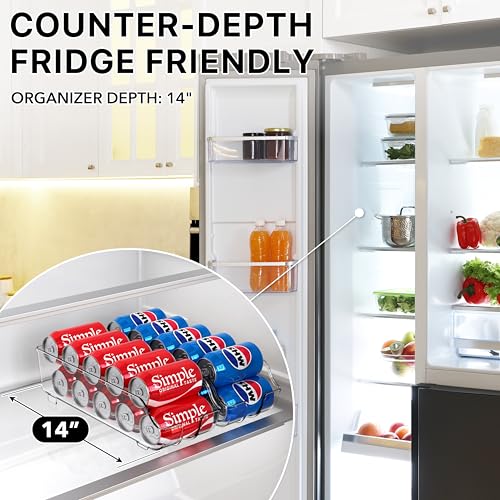 Simple Houseware Soda Can Organizer and Dispenser for Refrigerator / Pantry, Clear, Set of 2 - My Kitchen Products