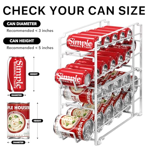 Simple Houseware Soda Can Organizer Stackable Rack Dispenser for Pantry/Refrigerator, White, 4 Pack - My Kitchen Products