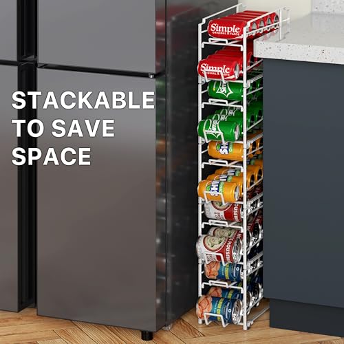 Simple Houseware Soda Can Organizer Stackable Rack Dispenser for Pantry/Refrigerator, White, 4 Pack - My Kitchen Products