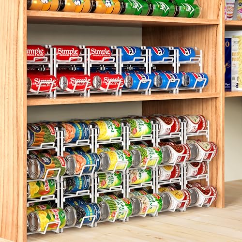Simple Houseware Stackable Beverage Soda Can Dispenser Organizer Rack, White - 2 Pack - My Kitchen Products