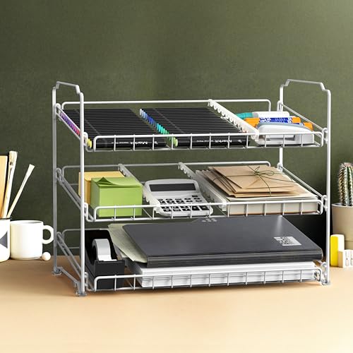 Simple Houseware Stackable Can Organizer Rack for Pantry/Cabinet - 11.5" D x 17" W x 13.75" H, Holds 36 Cans, 3-Tier Can Food Storage Dispenser, White - My Kitchen Products