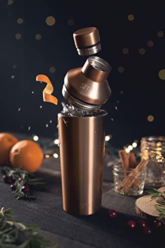 Simple Modern Cocktail Shaker Set with Jigger Lid | Stainless Steel Boston Shaker Insulated Martini Mixer for Mocktails | Gifts for Men Women Him Her | Classic Collection | 20oz | Metallic Gold - My Kitchen Products