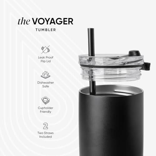 Simple Modern Voyager Tumbler with Flip Lid | Travel Coffee Mug | Insulated Stainless Steel Cold Brew Iced or Hot Coffee Cup | Gifts for Women Men Her Him | 16oz, Cream Leopard - My Kitchen Products