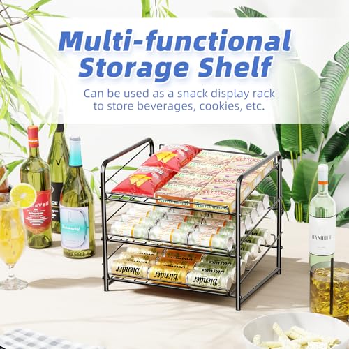 Simple Trending Can Rack Organizer, Stackable Can Storage Dispenser Holds up to 36 Cans for Kitchen Cabinet or Pantry, Black - My Kitchen Products